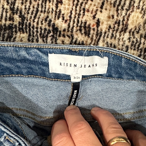 Risen Blue Flare Crop Women's Jeans - Picture 2 of 7